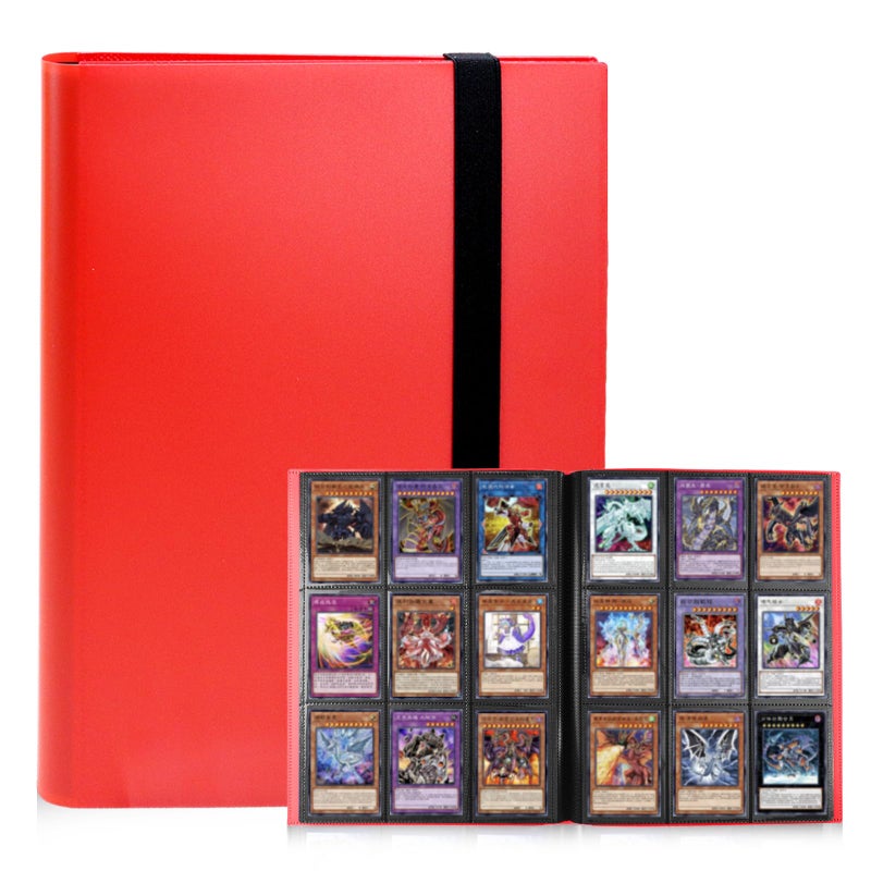 KIOEEE Red Card Binder 9 Pocket, PP Cover Trading Card Binder for 360 Cards, Sturdy Card Collection Album, Card Holder Folders for MTG, TCG, Game Cards & Sports Cards - Image 1